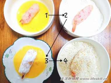 巧用藕粉做薯泥虾棒