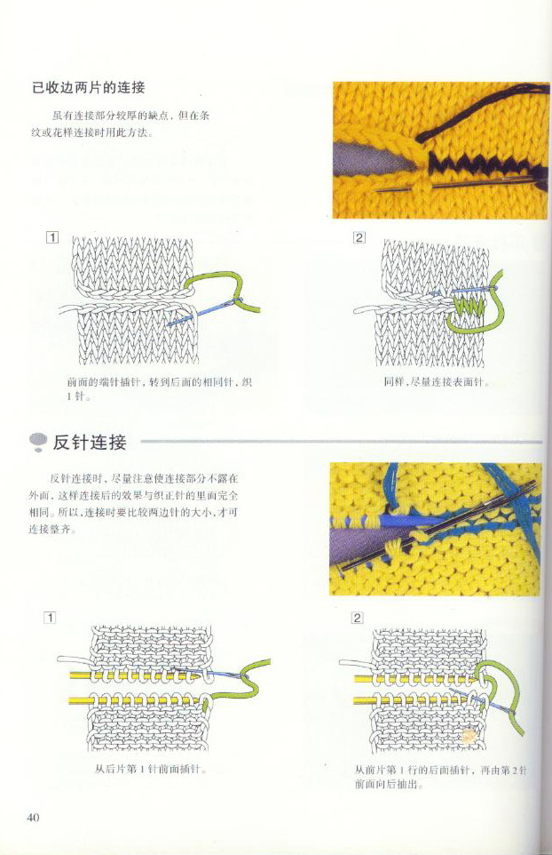 《图解棒针编织基础实例》之连接方法