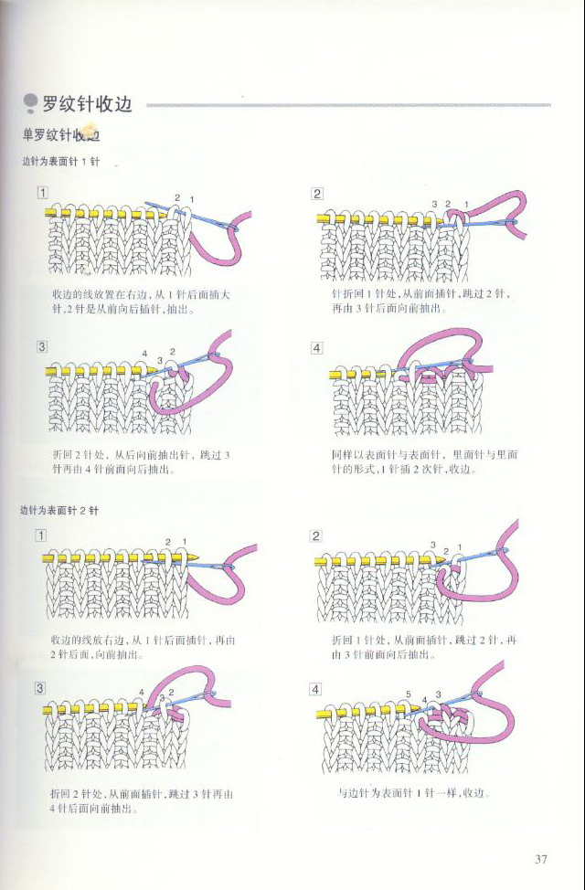 《图解棒针编织基础实例》之收针方法