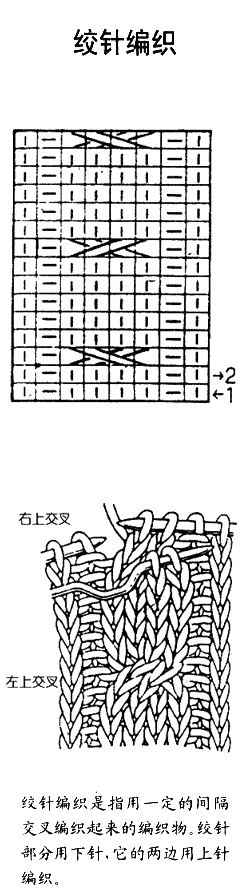 单桂花针编织、缕空编织、绞针编织