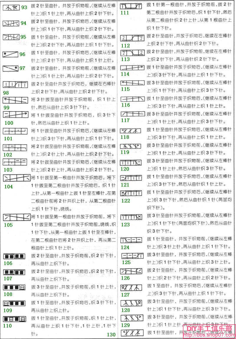 棒针符号（仿欧美式）