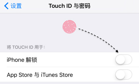 iPhone指纹解锁功能设置